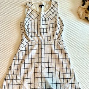 J. Crew tweed white and blue dress